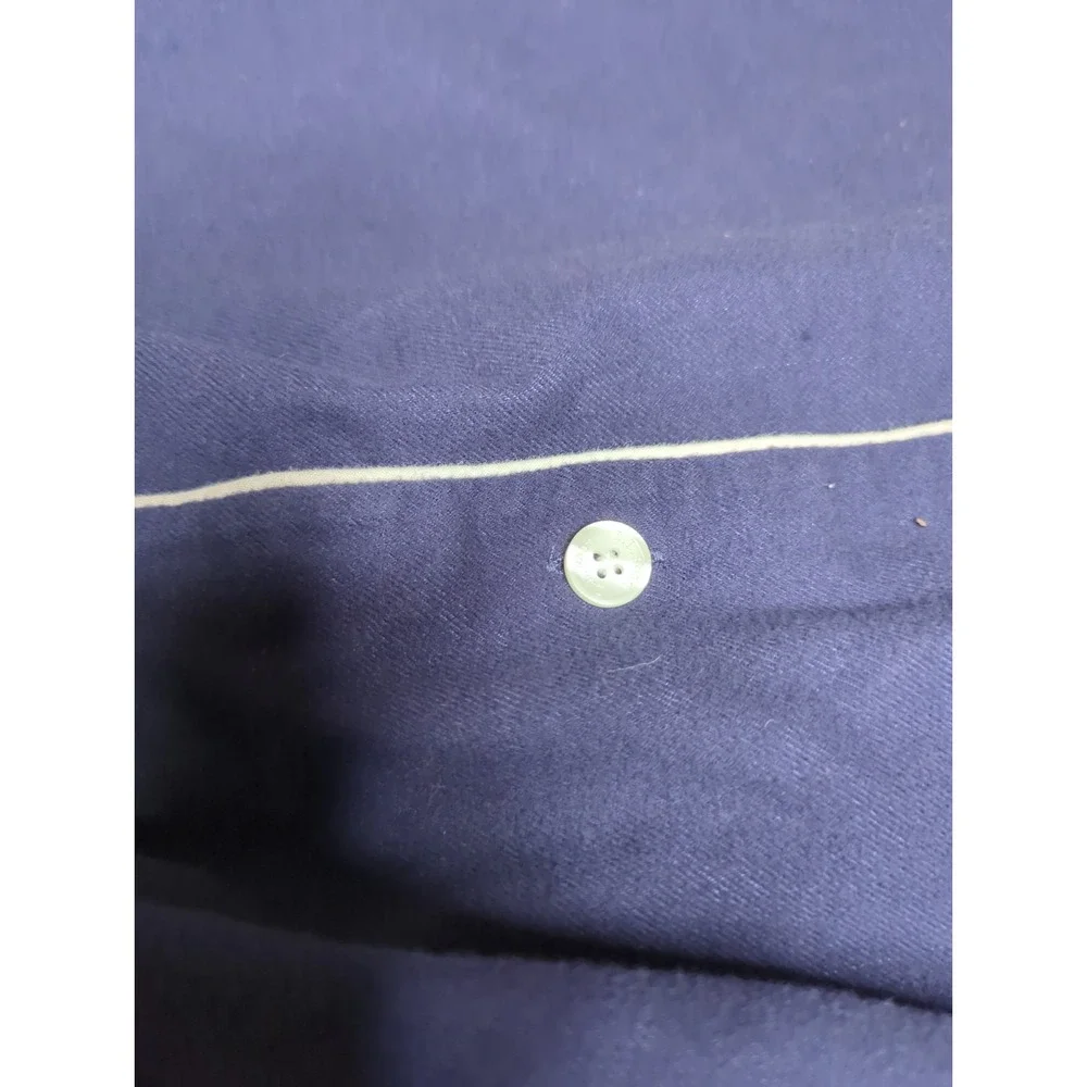 LL Bean Womens Classic Sleep Shirt XL Blue White Trim Pajamas Jersey Knit Lounge